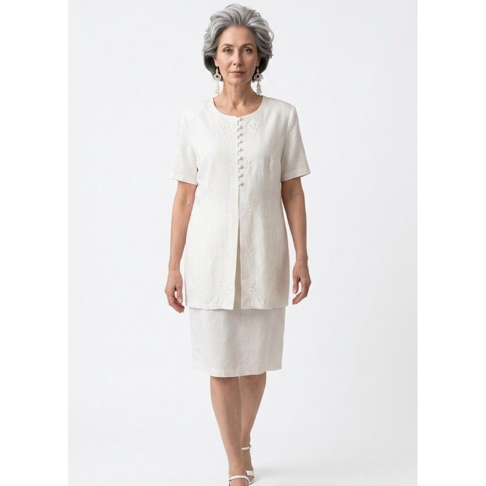 Ultra Dress New York embroidered white formal dress size 20W one piece